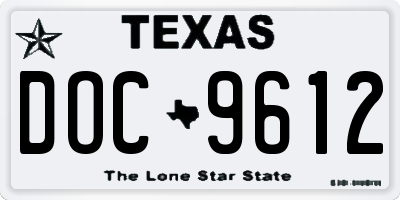 TX license plate DOC9612