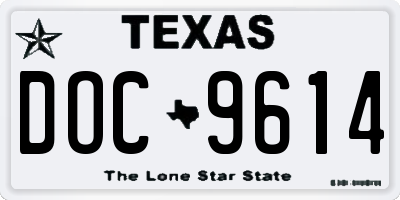 TX license plate DOC9614