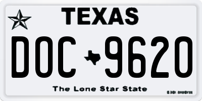 TX license plate DOC9620