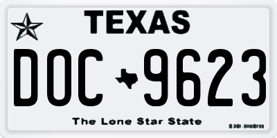 TX license plate DOC9623