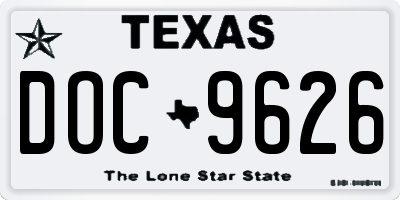 TX license plate DOC9626