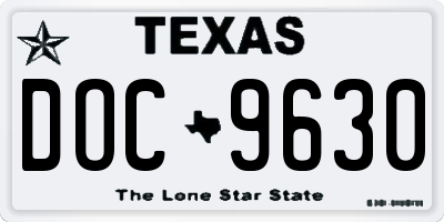 TX license plate DOC9630