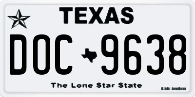 TX license plate DOC9638