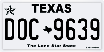 TX license plate DOC9639