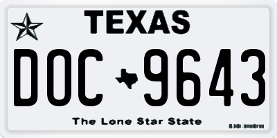 TX license plate DOC9643