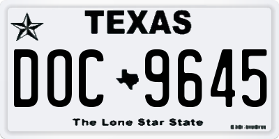 TX license plate DOC9645