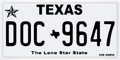 TX license plate DOC9647