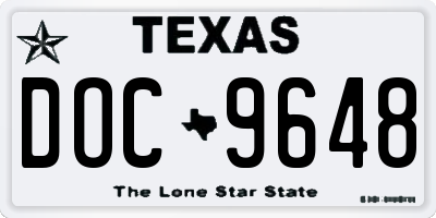 TX license plate DOC9648