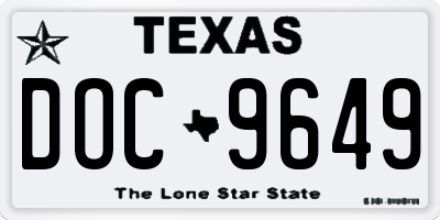 TX license plate DOC9649