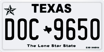 TX license plate DOC9650