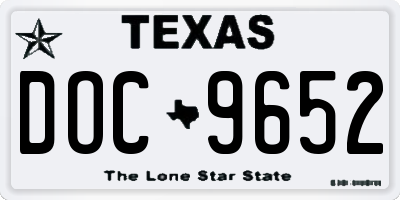 TX license plate DOC9652
