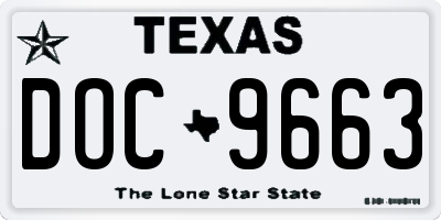 TX license plate DOC9663