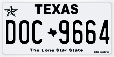 TX license plate DOC9664