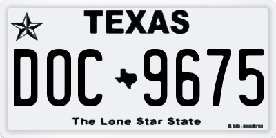 TX license plate DOC9675
