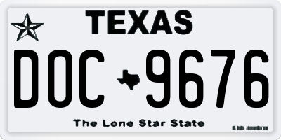 TX license plate DOC9676