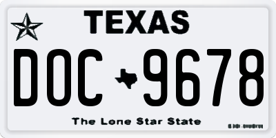 TX license plate DOC9678
