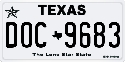 TX license plate DOC9683