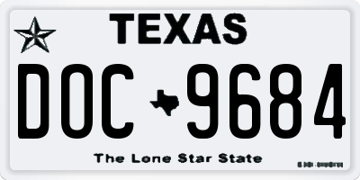 TX license plate DOC9684