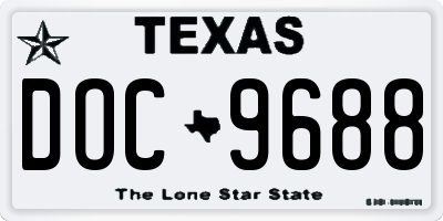 TX license plate DOC9688