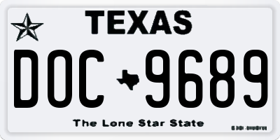 TX license plate DOC9689