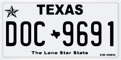 TX license plate DOC9691