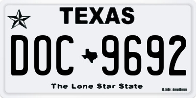 TX license plate DOC9692