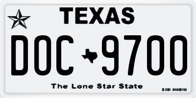 TX license plate DOC9700