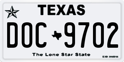 TX license plate DOC9702