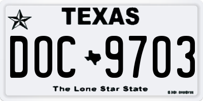 TX license plate DOC9703
