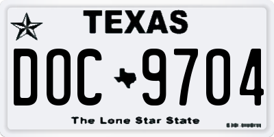 TX license plate DOC9704
