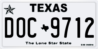 TX license plate DOC9712