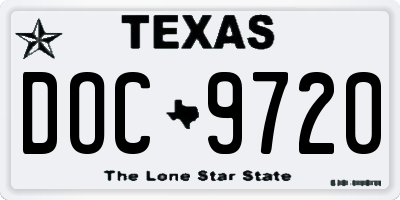 TX license plate DOC9720