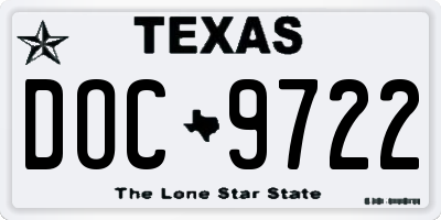 TX license plate DOC9722