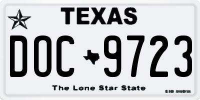 TX license plate DOC9723