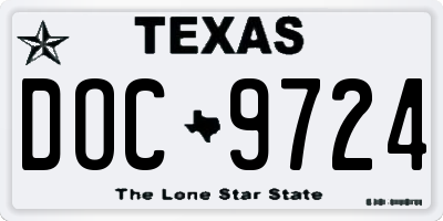 TX license plate DOC9724