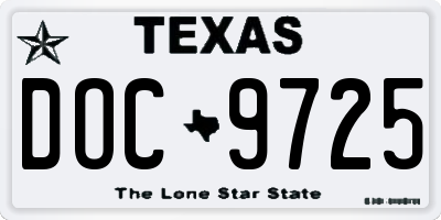 TX license plate DOC9725
