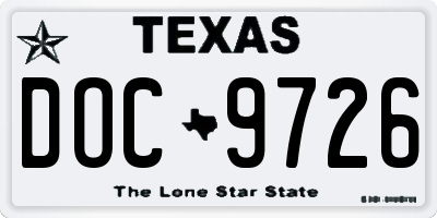 TX license plate DOC9726