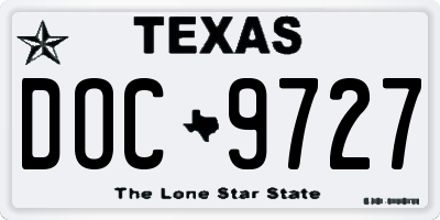 TX license plate DOC9727