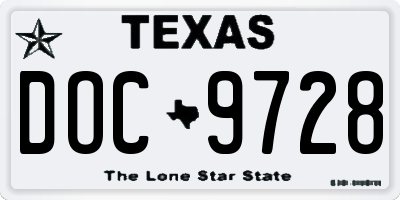 TX license plate DOC9728