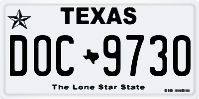 TX license plate DOC9730