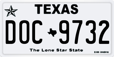TX license plate DOC9732