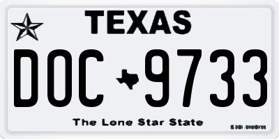 TX license plate DOC9733