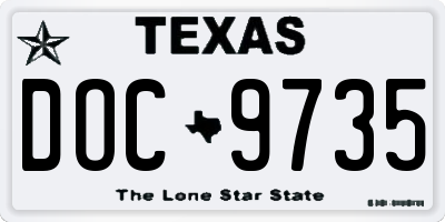 TX license plate DOC9735
