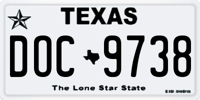 TX license plate DOC9738