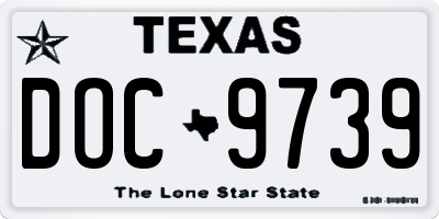 TX license plate DOC9739