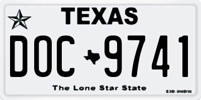 TX license plate DOC9741