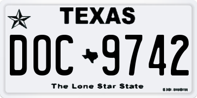 TX license plate DOC9742