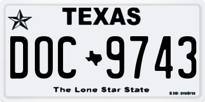 TX license plate DOC9743