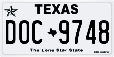 TX license plate DOC9748