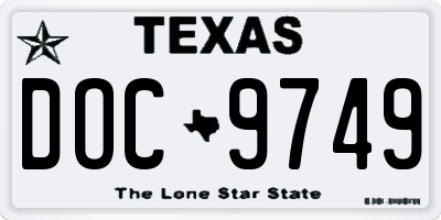 TX license plate DOC9749